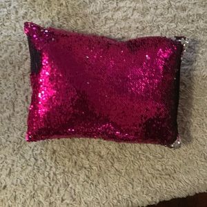 Pink sequin pillow